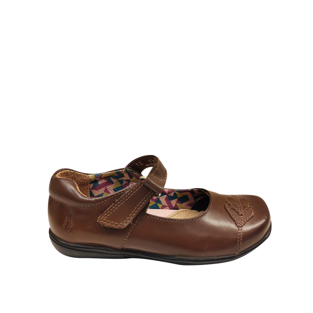 Ballerinas escolares Emy para niña color café