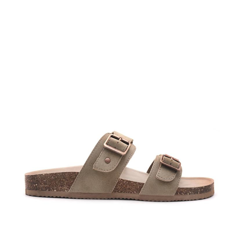 Sandalias flats Berkeley para mujer color taupe