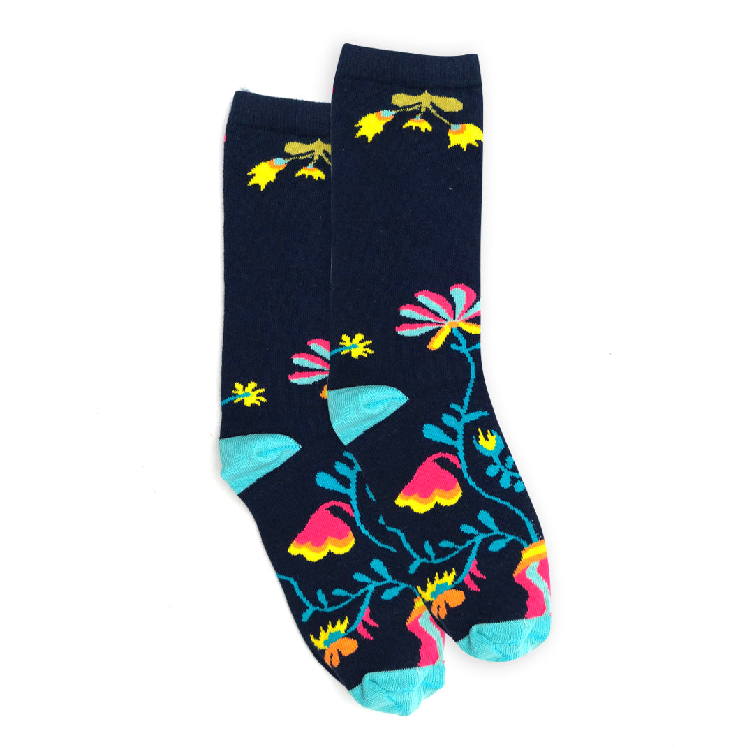 Calcetines Flores azul para Mujer