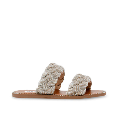 Sandalias flats Newbie color plateado