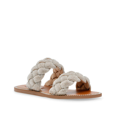 Sandalias flats Newbie color plateado