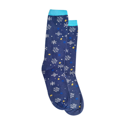 Calcetines Snowflakes azul para Mujer
