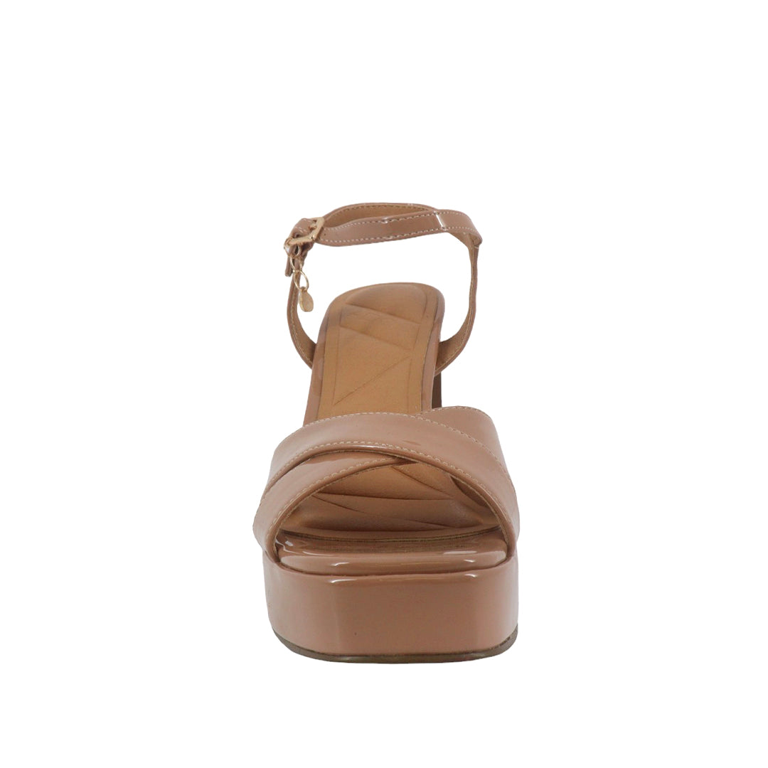 Sandalias de tacón Quilzel para mujer color nude