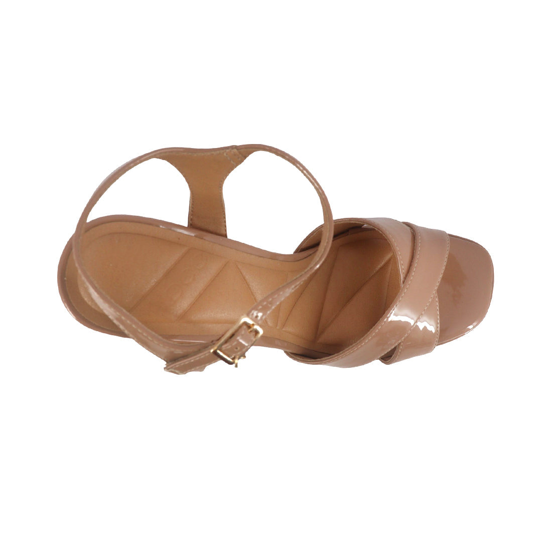 Sandalias de tacón Quilzel para mujer color nude