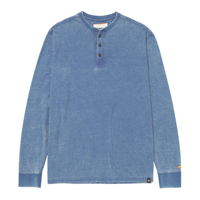 Camisa Burnout Henley para hombre color azul