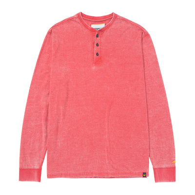 Camisa Burnout Henley para hombre color rojo