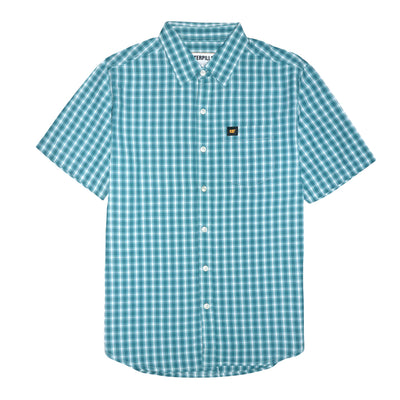 Camisa Plaid Poplin para hombre color azul