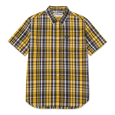 Camisa Plaid Poplin para hombre color amarillo