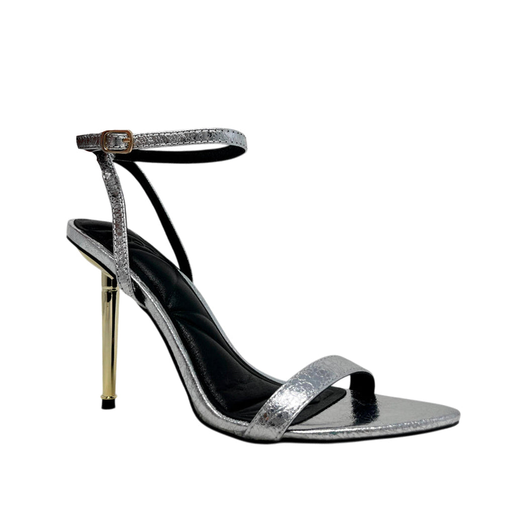 Sandalias de tacón Tessa para mujer color plateado