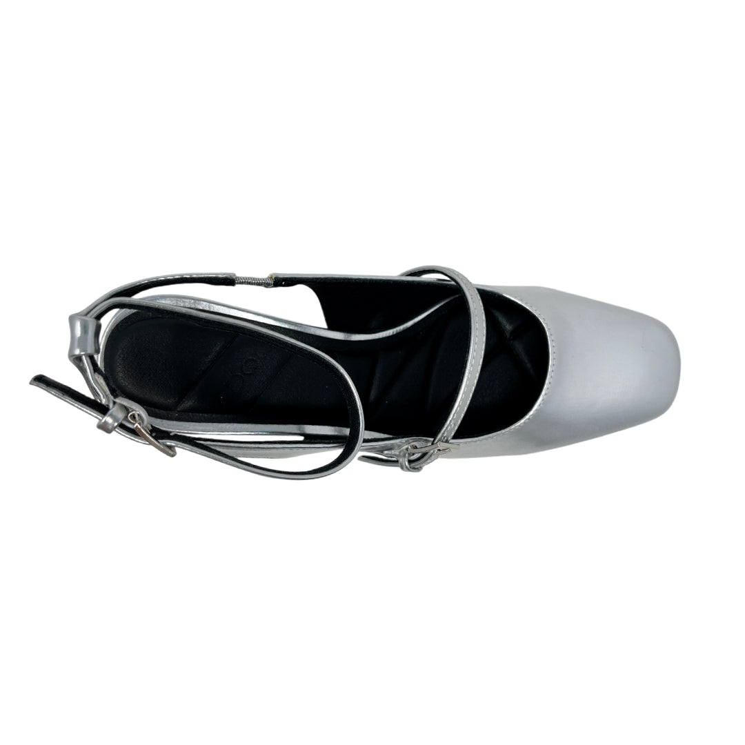 Tacones slingback Zelina para mujer color plateado