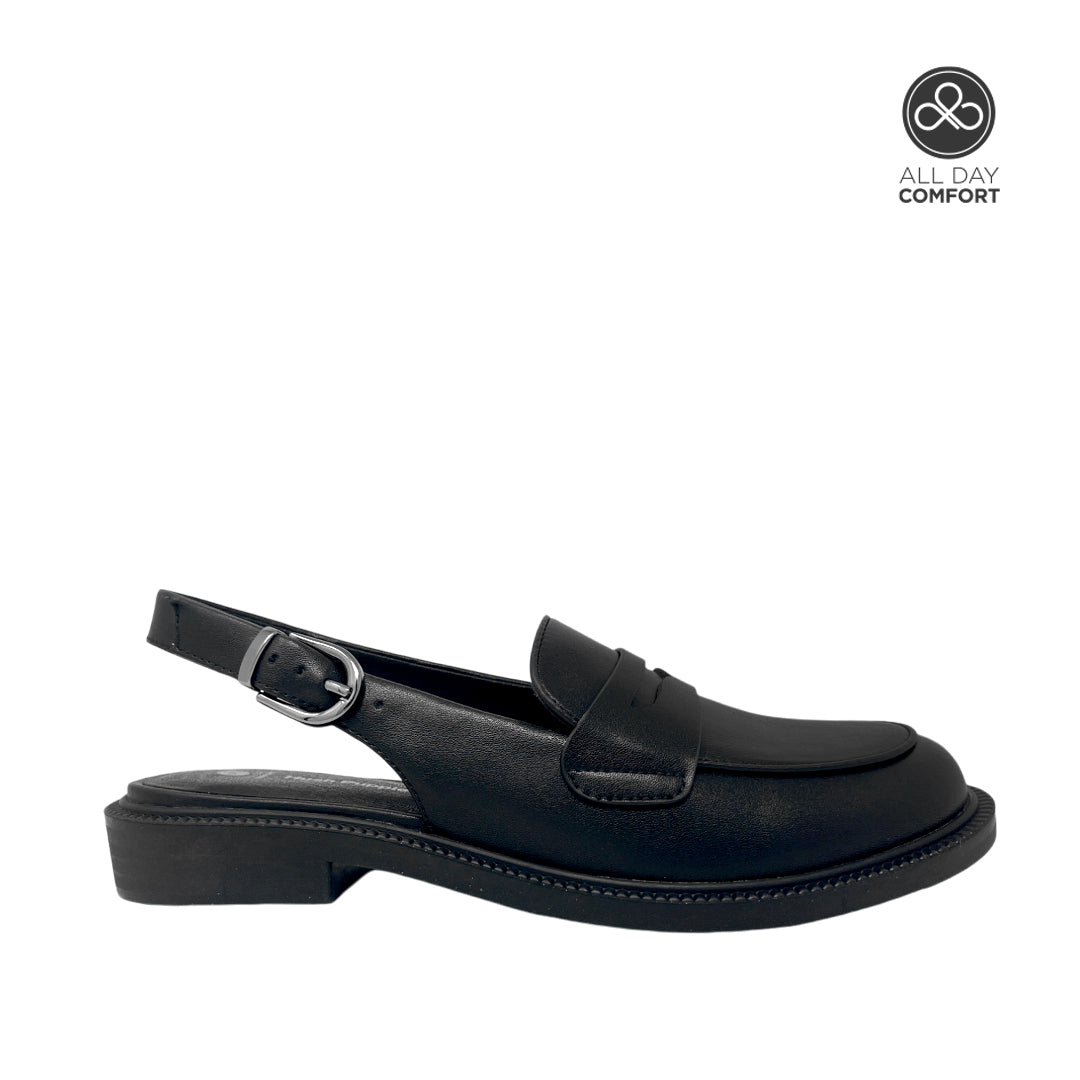 Mocasines slingback Siuyen para mujer color negro