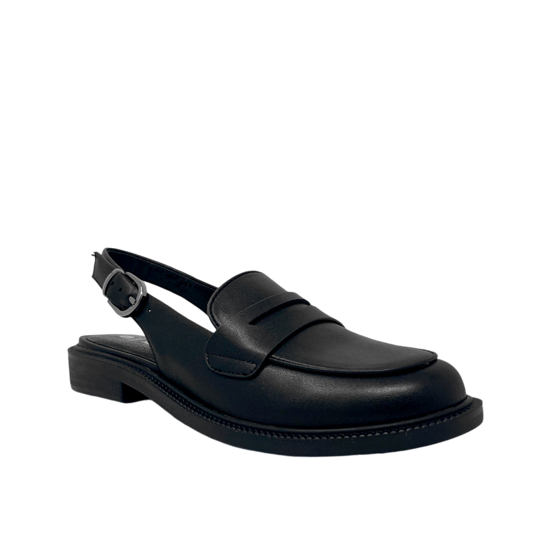 Mocasines slingback Siuyen para mujer color negro