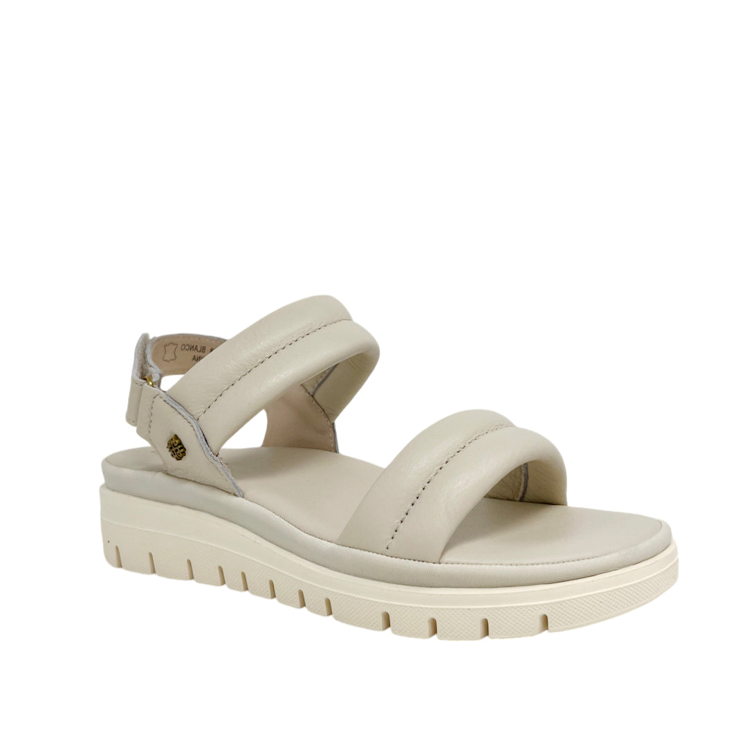 Sandalias flats Usha para mujer color hueso