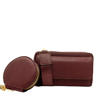 Cartera Samie color burgundy