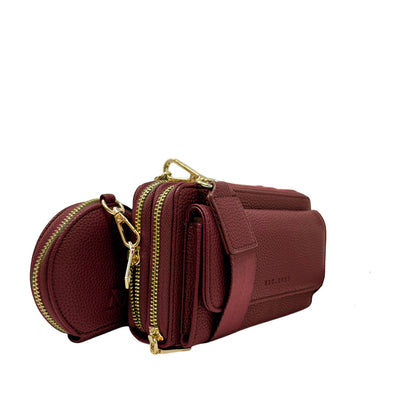 Cartera Samie color burgundy