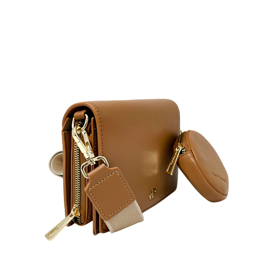 Cartera crossbody Tipsy para mujer color tan
