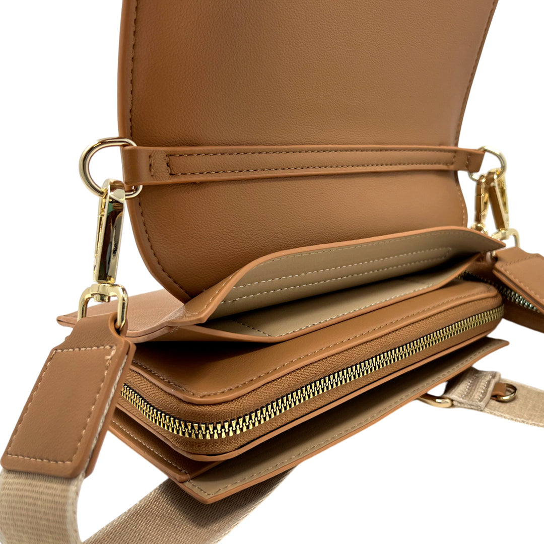 Cartera crossbody Tipsy para mujer color tan