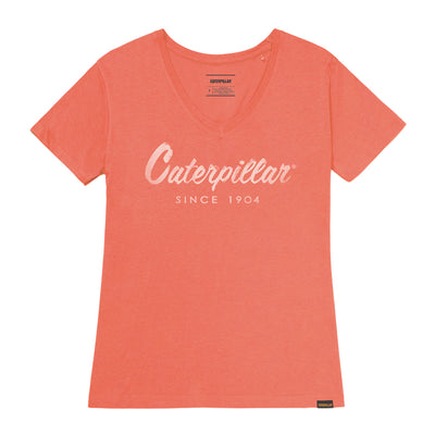 Camiseta Script V-Neck para mujer color rosado