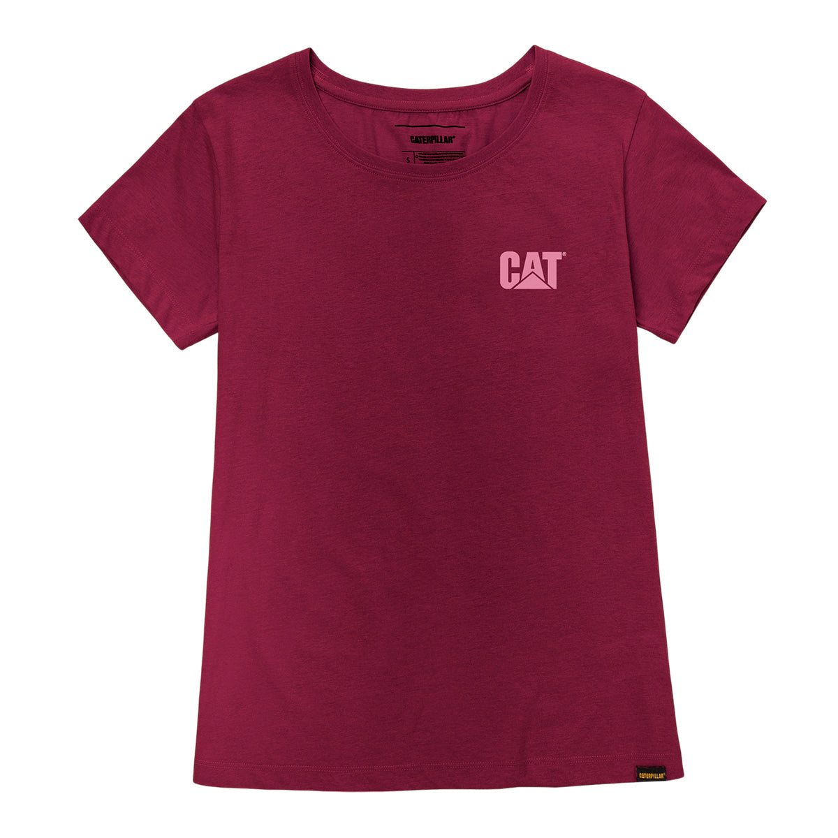 Camiseta Cat Logo para mujer color vino
