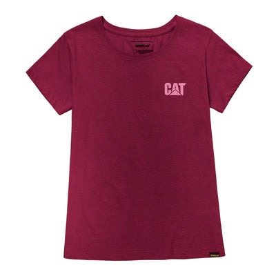Camiseta Cat Logo para mujer color vino