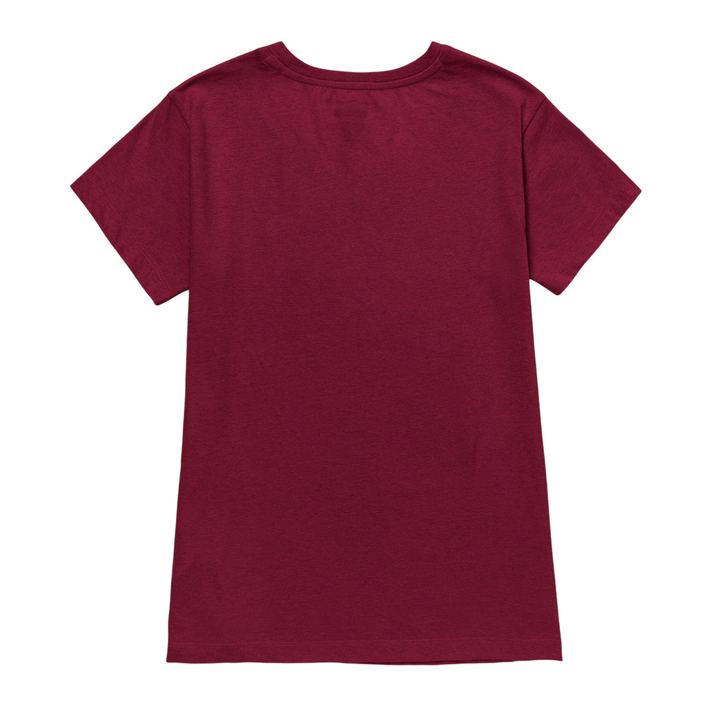 Camiseta Cat Logo para mujer color vino