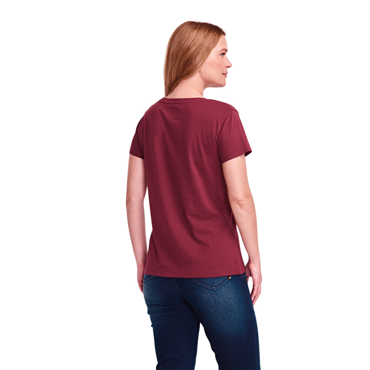 Camiseta Cat Logo para mujer color vino