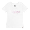 Camiseta Script V-Neck para mujer color blanco