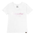 Camiseta Script V-Neck para mujer color blanco