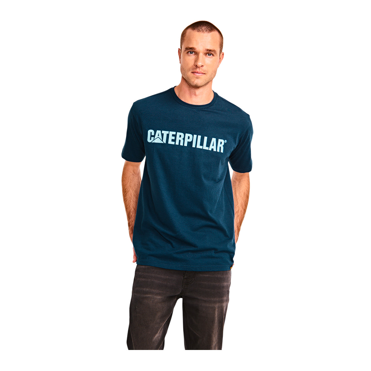 Camiseta Caterpillar Logo para hombre color azul