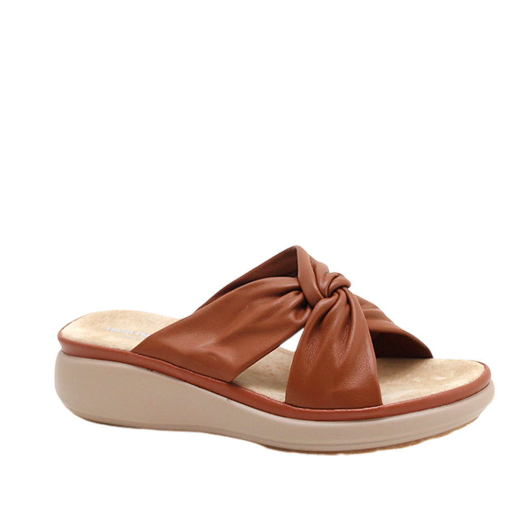 Sandalias flats Vikky para mujer color tan