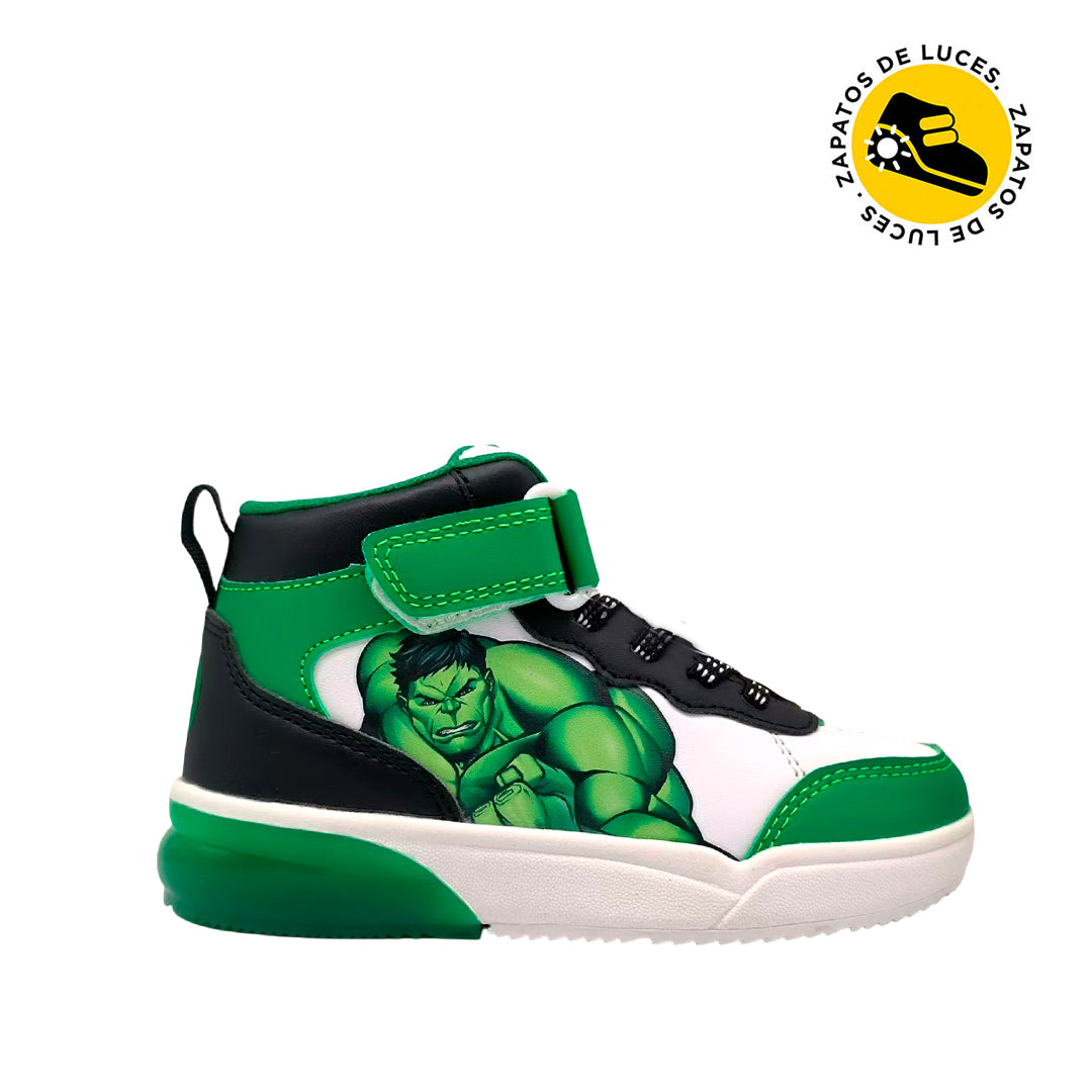 Sneakers tipo botín Hulk para niño color verde