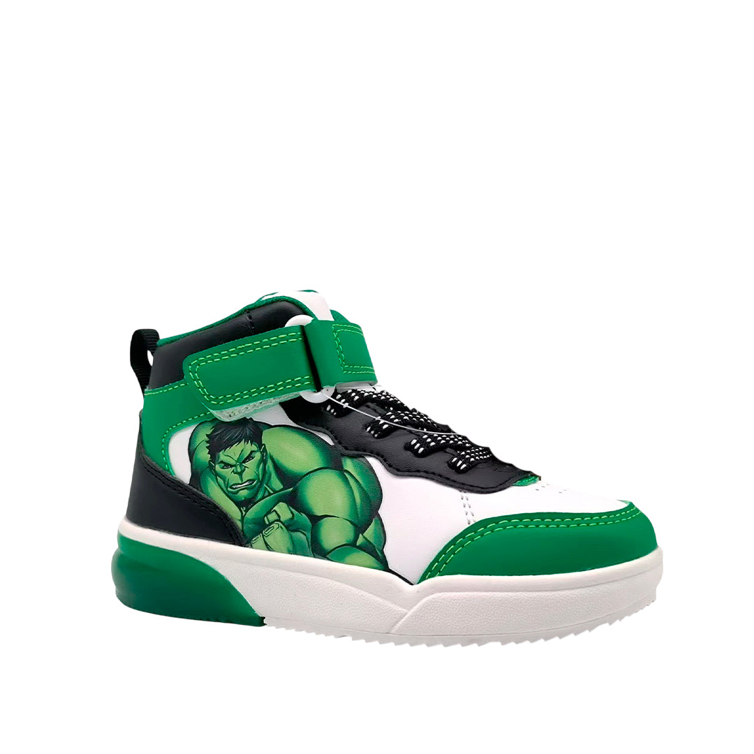 Sneakers tipo botín Hulk para niño color verde