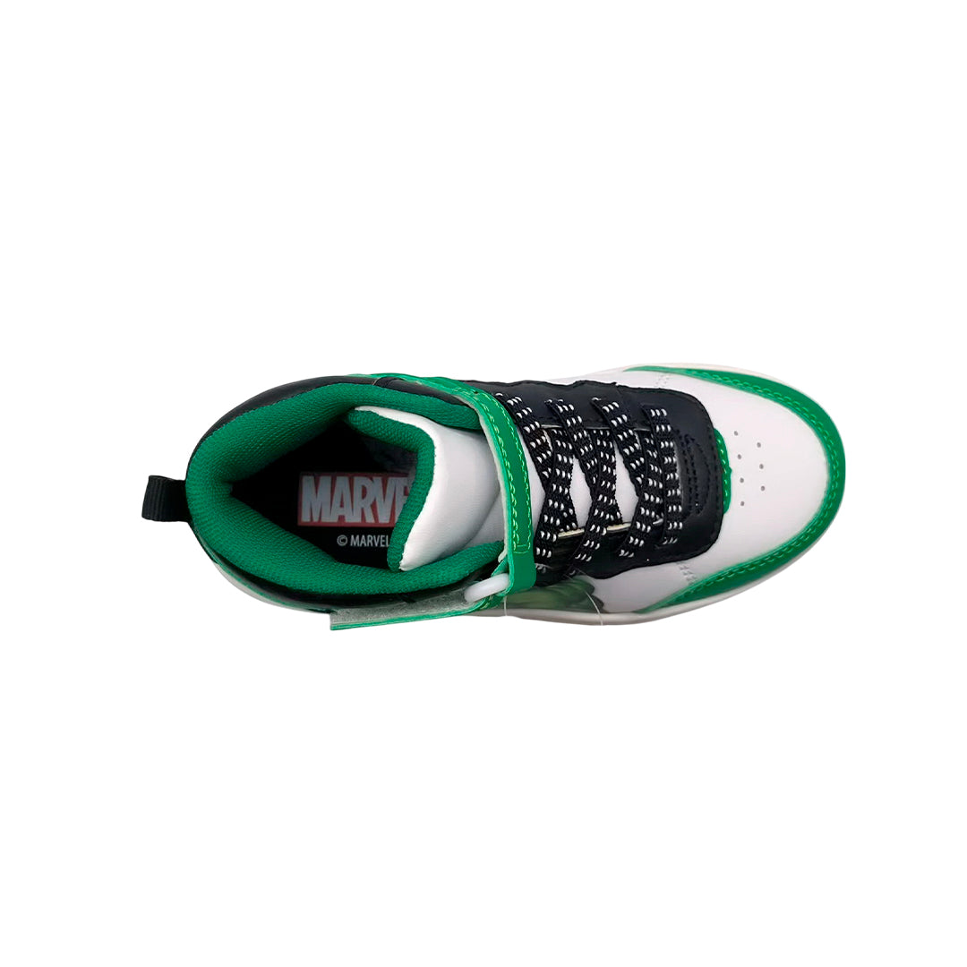 Sneakers tipo botín Hulk para niño color verde