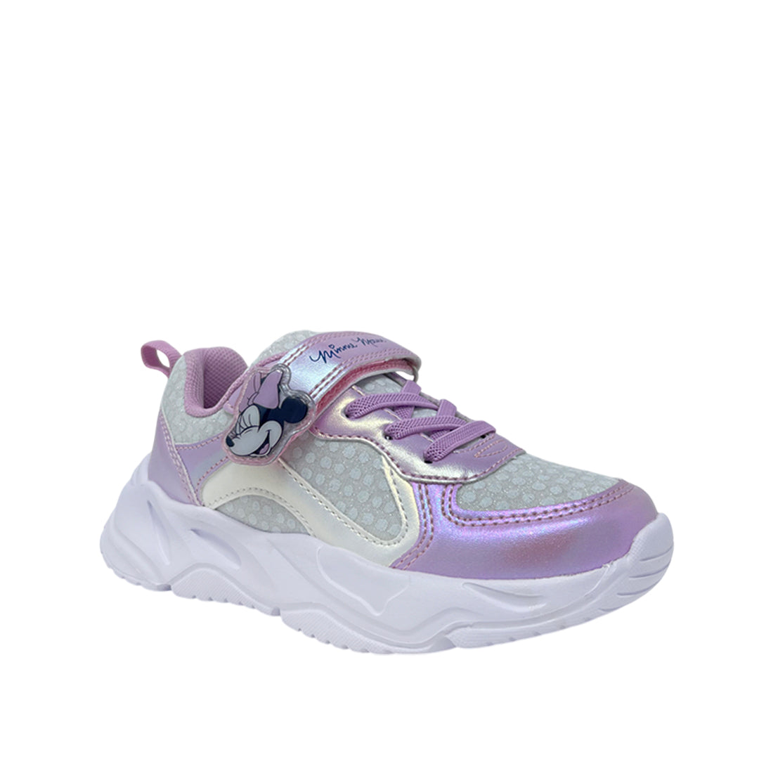Tennis Minnie para niña color morado y blanco