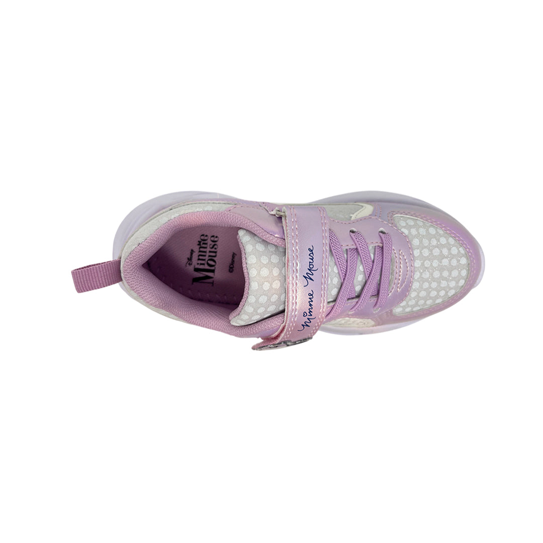 Tennis Minnie para niña color morado y blanco