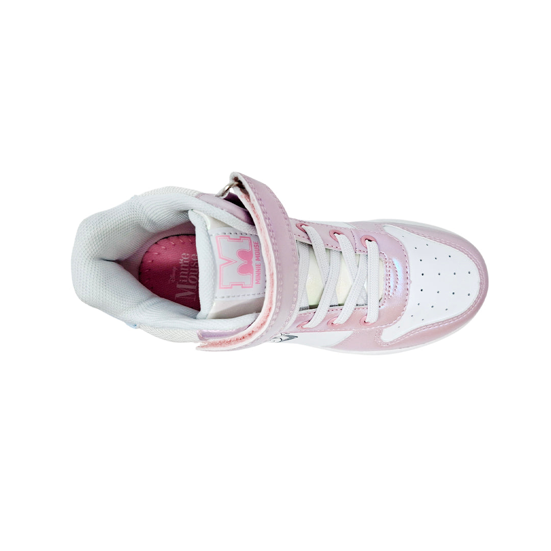 Sneakers tipo botín Minnie para niña color blanco