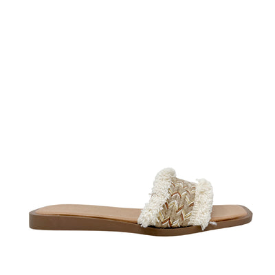 Sandalias flats Macarena para mujer color beige