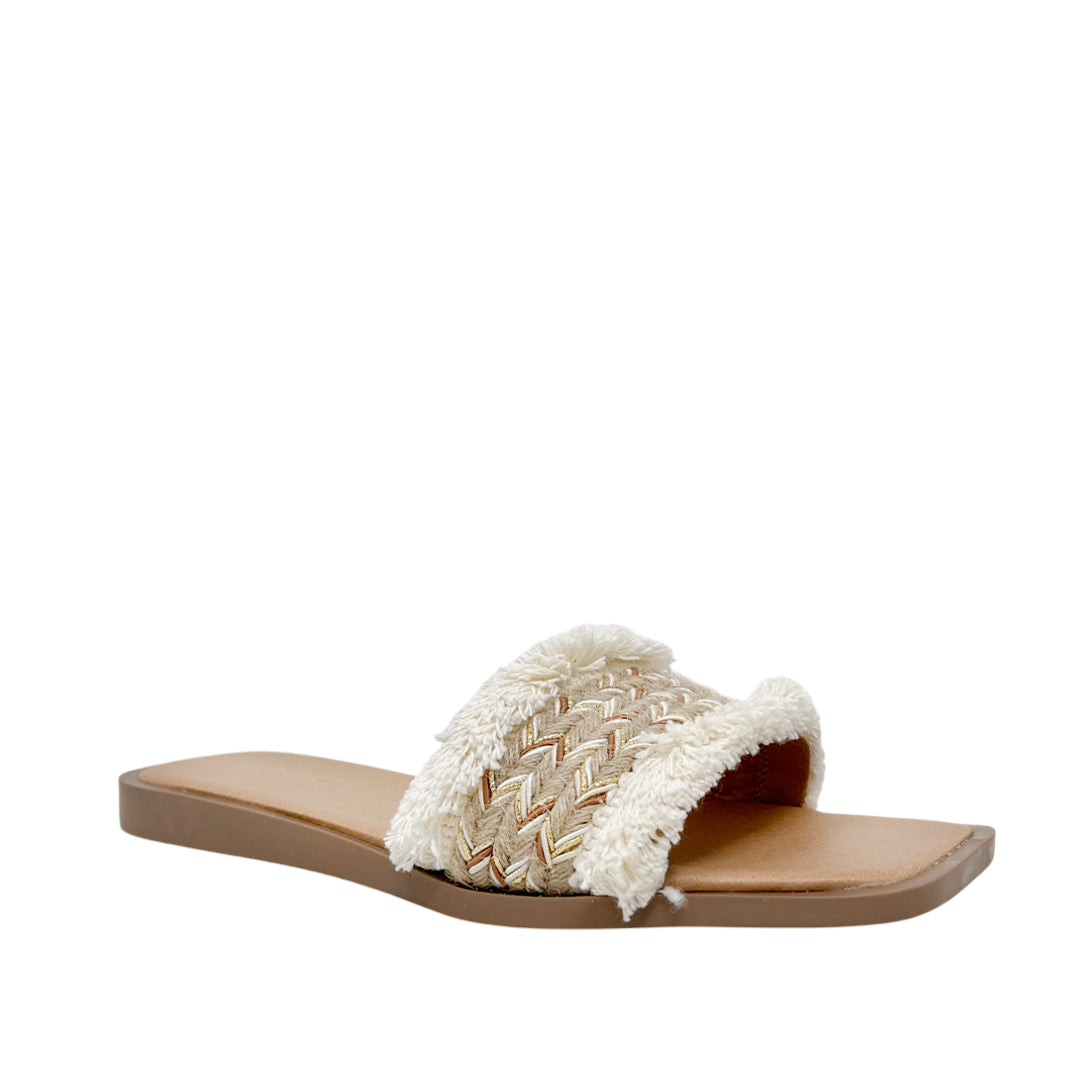 Sandalias flats Macarena para mujer color beige