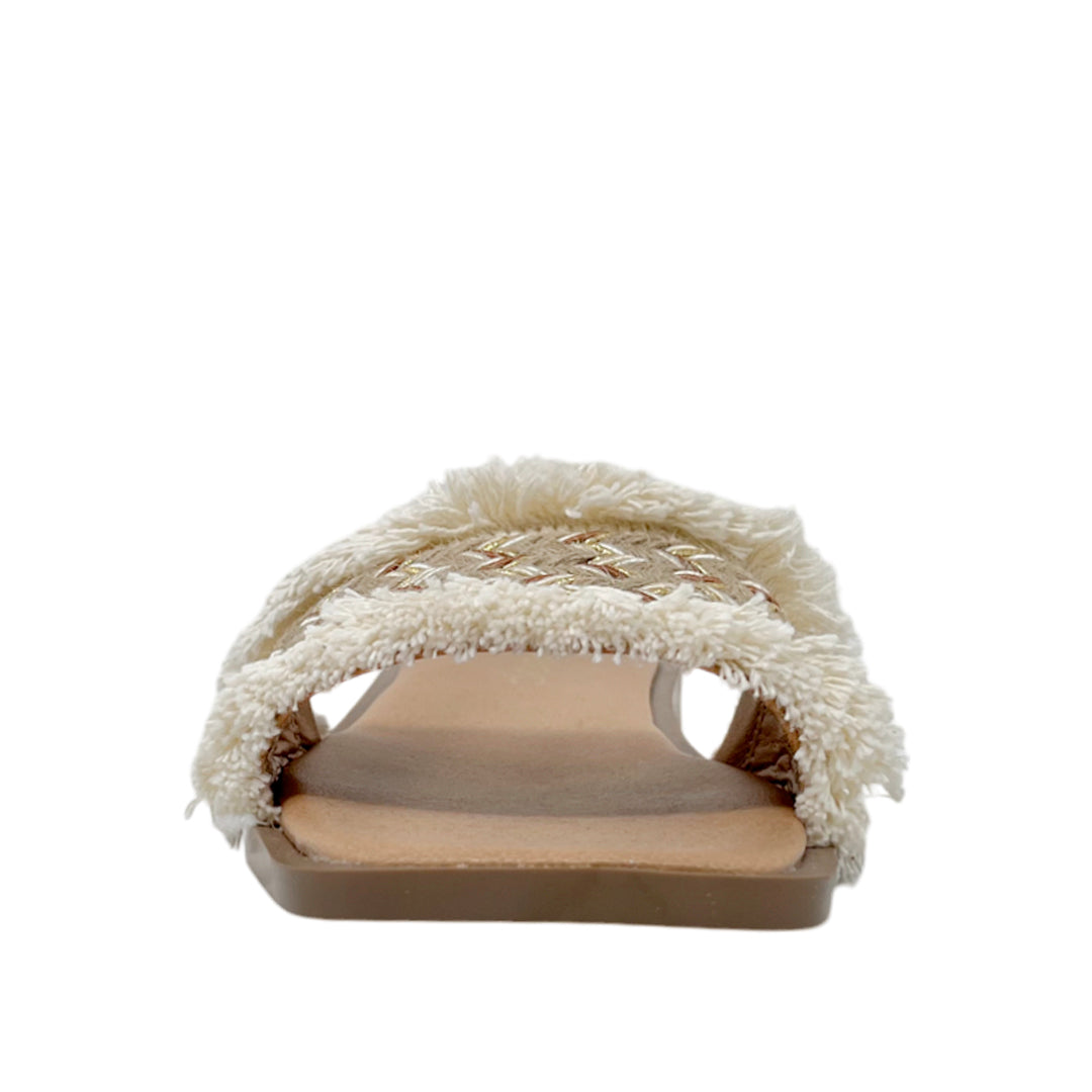 Sandalias flats Macarena para mujer color beige