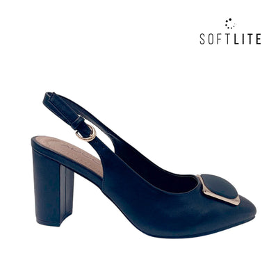 Tacones slingback de tacón grueso Belen para mujer color marino