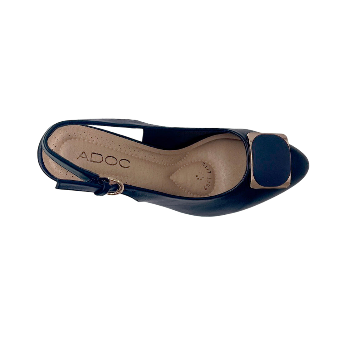 Tacones slingback de tacón grueso Belen para mujer color marino