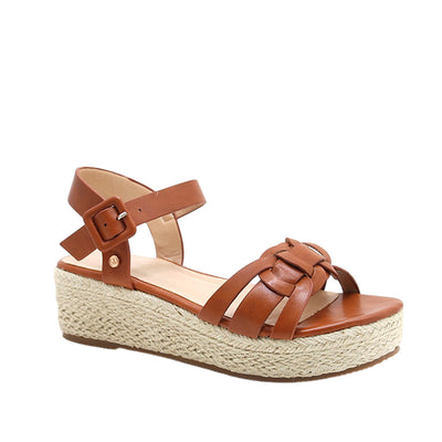 Sandalias de plataforma Devika para mujer color tan