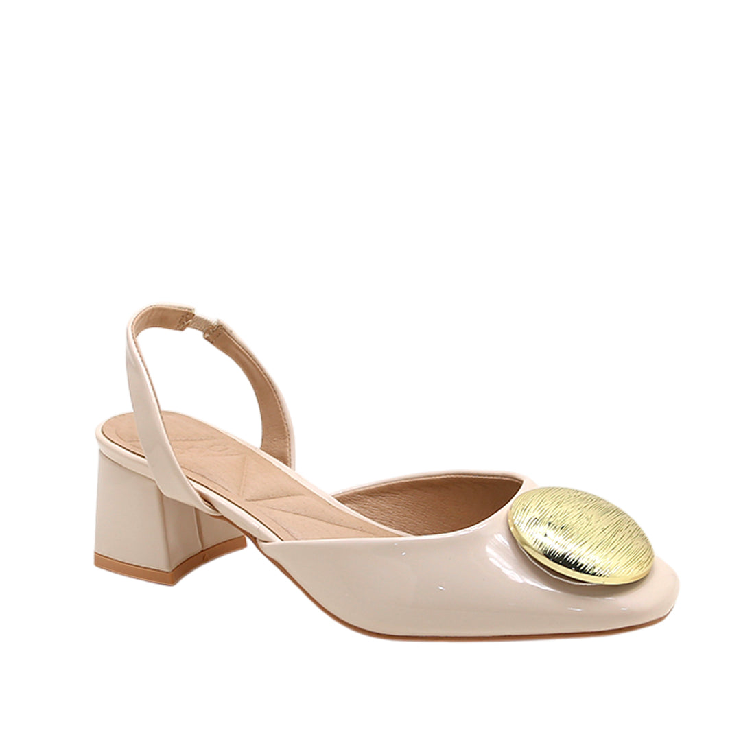 Tacones chunky Bianca para mujer color hueso