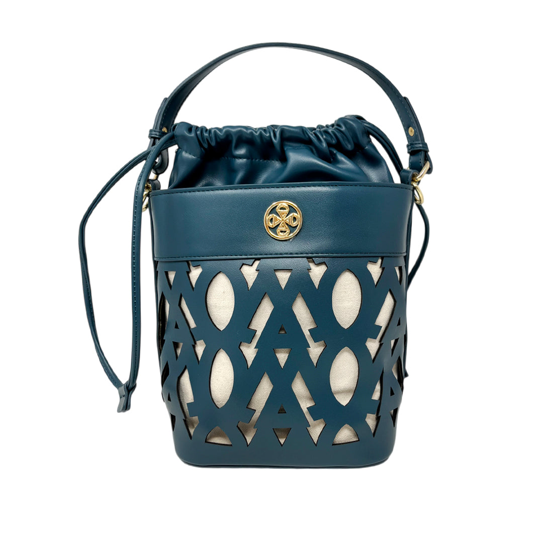 Cartera satchel Farah para mujer color navy