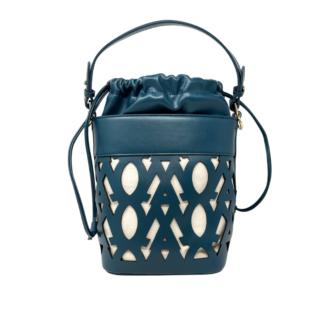 Cartera satchel Farah para mujer color navy