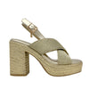 Sandalias de tacón Dafnee para mujer color dorado