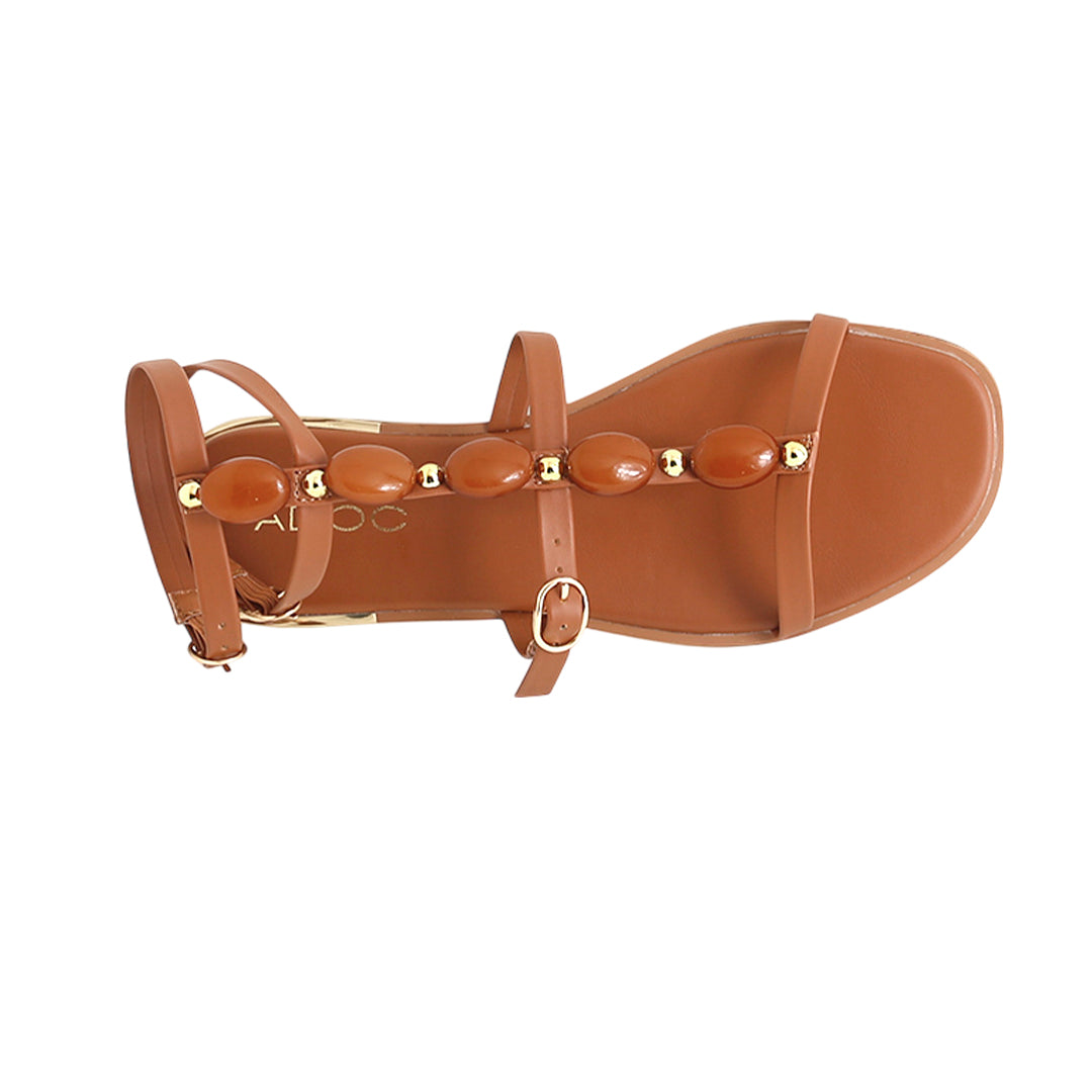 Sandalias flats Ebonie para mujer color tan