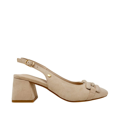 Tacones slingback Annie para mujer color beige