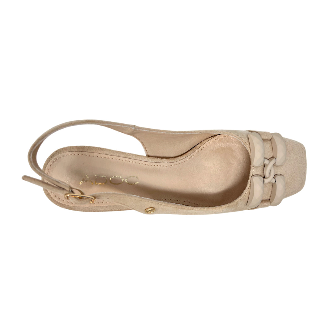Tacones slingback Annie para mujer color beige