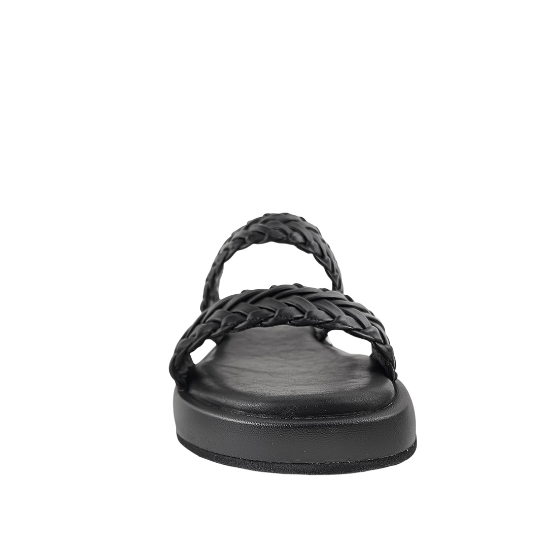 Sandalias flats Belissa para mujer color negro